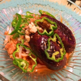 夏野菜ですっきり辛い冷やしカレーぶっかけうどん